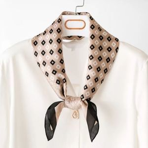 Elegant Silky Satin Square Neck Scarf Bandana